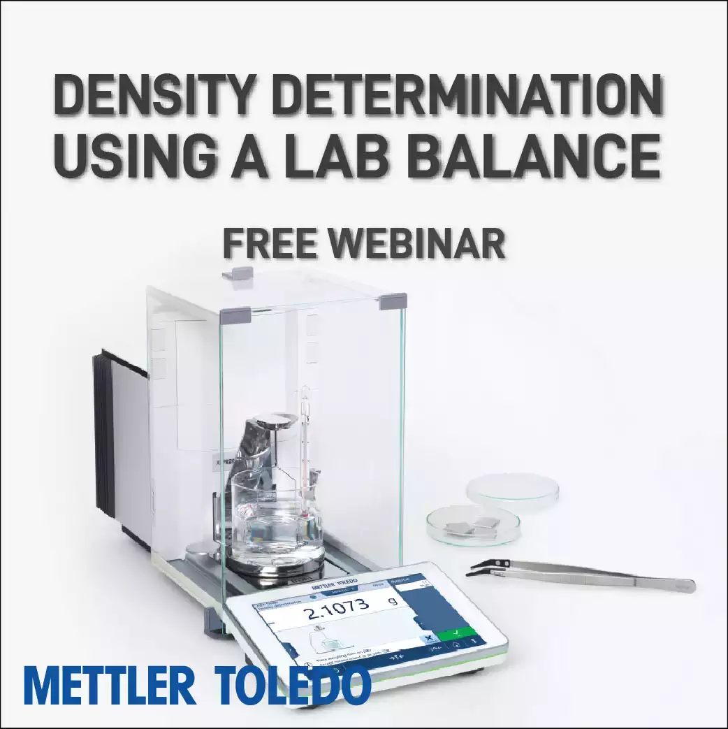 Density Determination Using a Laboratory Balance webinar by Mettler Toledo